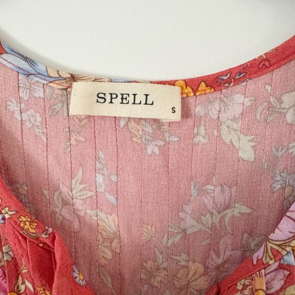 SPELL AND THE GYPSY COLLECTIVE Meadowland Flutter Sleeve Mini Dress Small - Picture 10 of 11